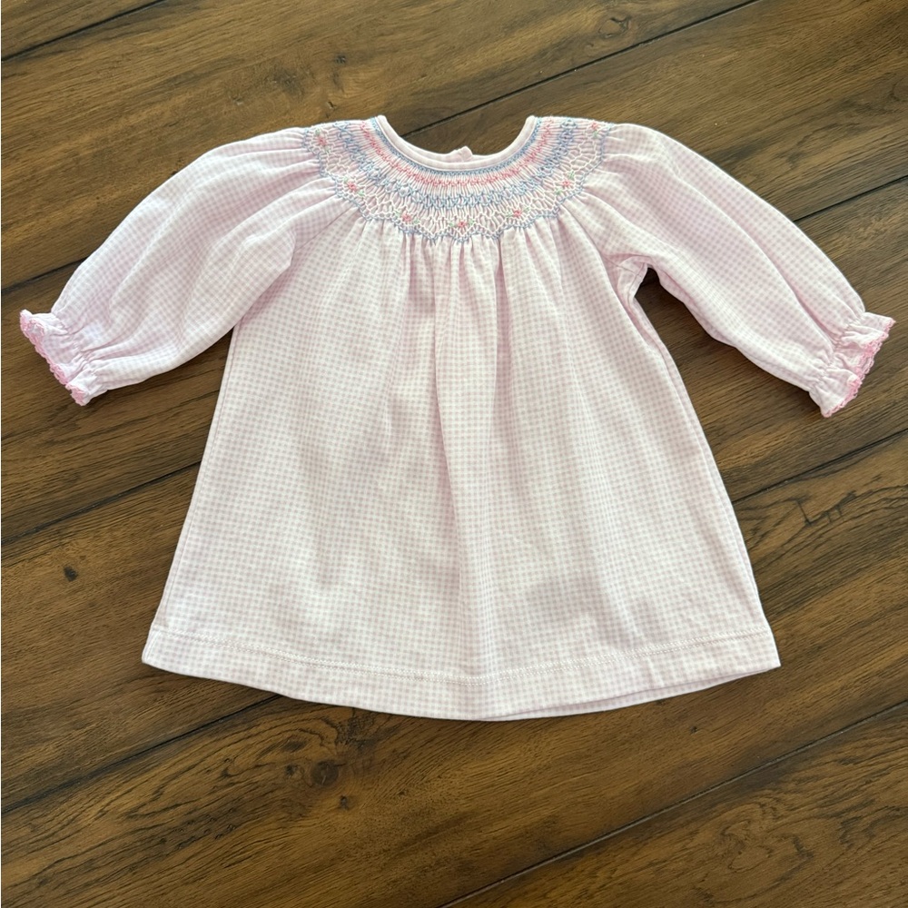 Petit Bebe Pink Gingham Smocked Dress